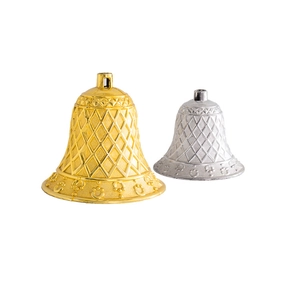 Christmas Bell Ornaments Plated Plastic Hanging Mesh Grid Metallic Finish Holiday Party Tree Decorations