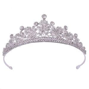 Elegant Bridal Crown Tiara Rhinestone Alloy Leaf Pattern Wedding Hair Accessories For Women Party