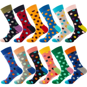 Chaussettes Mi Mollet En Coton À Pois Pour Hommes Confortables Respirantes Streetwear Décontracté