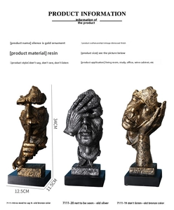 Detailed view of Nordic resin statues showing texture and vintage finish in 34cm height