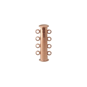 Rose gold 4-strand magnetic slide clasp for multilayer necklaces and bracelets