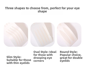 Detailed comparison of three lace double eyelid tape shapes for different eye types