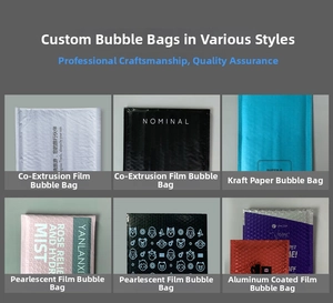 Various colored bubble mailers in co-extruded film and kraft paper for secure logistics