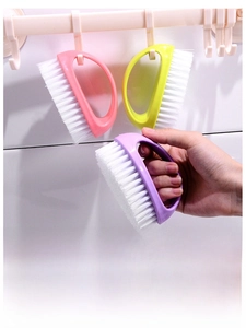 Spazzole ergonomiche a forma di uovo in rosa pastello, verde e viola per pulizia tessuti