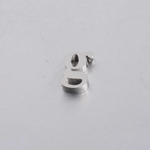 Detailed view of mirror-polished stainless steel 10mm letter g charm bead for jewelry DIY