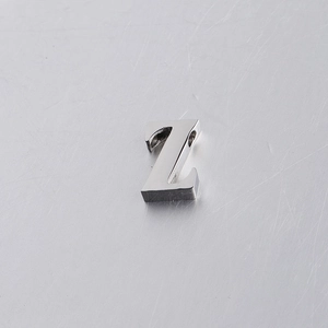 Polished silver stainless steel block letter Z charm bead with hole for jewelry making