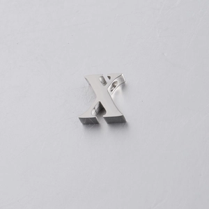 Polished 10mm stainless steel letter X charm bead with mirror finish for DIY jewelry