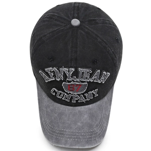 Casquette de baseball rétro en coton délavé avec broderie et visière effet vieilli