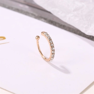 Classic rose gold ear cuff with pave set cubic zirconia stones and a clip-on design