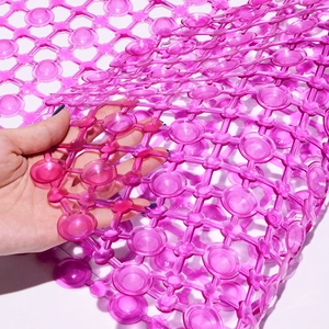 Tapis de bain antidérapant en PVC rose avec ventouses puissantes pour la sécurité