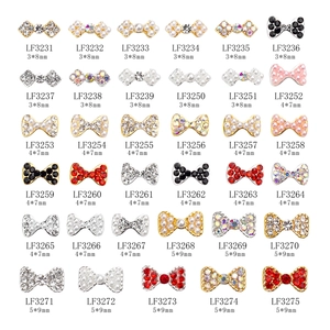 Breloques Pour Ongles En Forme De Nœud Alliage Avec Künstliche Perles Et Strass Pour Décoration De Manucure DIY Élégant Et Brillant
