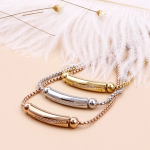 Lot de bracelets géométriques réglables en or, argent et or rose avec pierres zircons