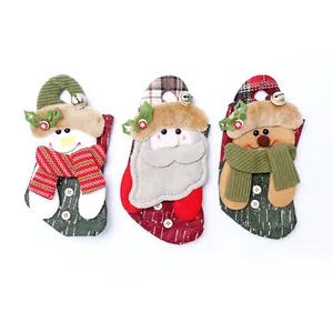 Dreiteiliges Weihnachtsstrumpf-Set mit Motiven von Weihnachtsmann, Schneemann und Rentier