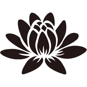 Detail of artistic black lotus pattern wall sticker with sharp minimalist design
