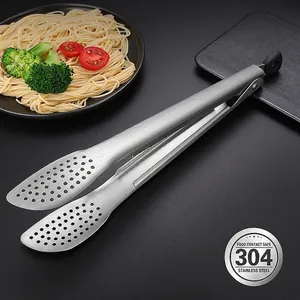 Pince Alimentaire 304 Acier Inoxydable Creuse Cuisine Pince De Cuisine Pour Barbecue Steak Pain Clip De Verrouillage