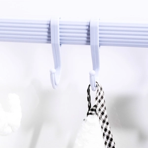 White minimalist kitchen wall hooks on rack for bathroom and towel hanging storage