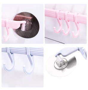 Detailed view of the multi-hook row adhesive base for punch-free wall installation