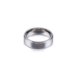 Anello corona in acciaio al titanio per coppie con incisione Her King His Queen