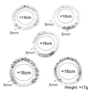 Handmade moonstone beaded bracelets in multiple colors with 8mm natural stones