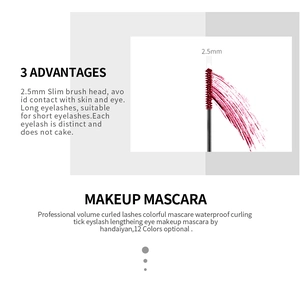 Detailed view of the 2.5mm slim mascara brush head for precise waterproof application