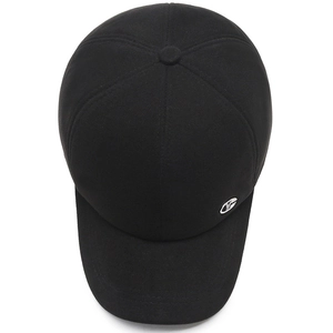 Winter baseball cap for men with ear protection in black with metal logo detail