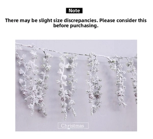 Close-up of frosted artificial cedar branches with snow texture for Christmas decor