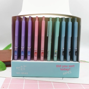 Bulk display box of 60 cartoon mechanical pens in pastel colors with mouse graphics
