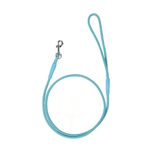 Laisse pour chien en nylon tressé bleu clair réfléchissant avec fermoir en métal robuste