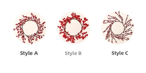 Comparaison détaillée de trois modèles de couronnes de Noël avec des baies rouges vives