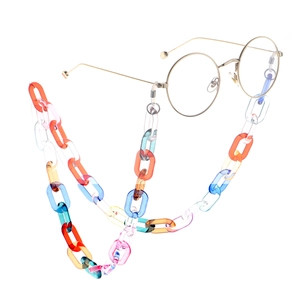 Acrylic Glasses Chain Colorful Resin Link Eyewear Strap Non-Slip Transparent Simple Retro Neck Lanyard For Women Men