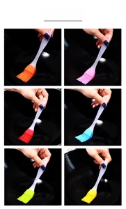 Detailed view of colorful heat-resistant silicone pastry brushes for baking and BBQ use