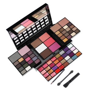 All-in-one 74 color makeup palette with eyeshadow, blush, lipstick and cosmetic brushes