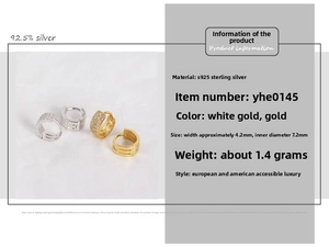 Detail specifications of S925 sterling silver hoop earrings with cubic zirconia inlay