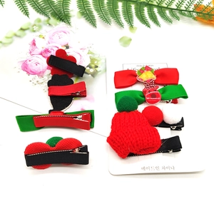 Set di fermagli per capelli natalizi con cappelli e fiocchi, accessori per ragazze