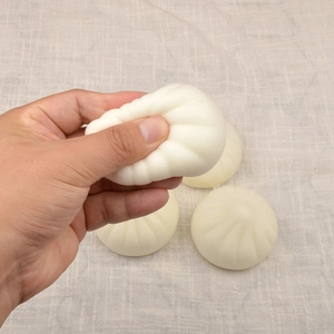 Stress relief bun toy with realistic texture and slow rebound squeeze feature