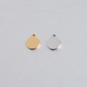 Pendentifs ronds en acier inoxydable poli or et argent pour création de bijoux DIY