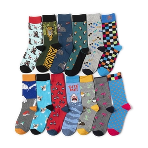 Chaussettes Mi-Hautes Fantaisie Mélange Coton Respirant Imprimé Animal Dessin Animé Casual Mode Unisexe