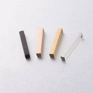 Polished 3D bar pendants in black, rose gold, gold and silver stainless steel finishes
