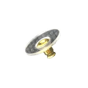 Golden bullet ear back studs with clear plastic disc pads for earring DIY making