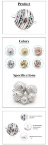 Detail of gold-plated cubic zirconia magnetic clasps for DIY jewelry making