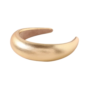 Chunky metallic gold padded headband with thick sponge and non-slip lining