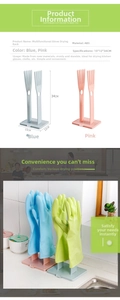 Foldable kitchen drying rack for cleaning gloves and rags with built-in drip tray