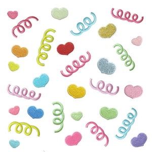 Embroidered Patches Self Adhesive Colorful Spiral Heart Shape DIY Clothing Decoration Repair Iron On Sew On Fabric
