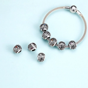 S925 sterling silver birthstone charms and mesh bracelet with engraved monthly names