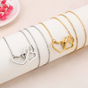 Kreative Herz und Katzenpfote Anhänger Armbänder in Silber und Gold für Damen