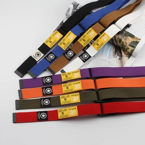 Adjustable nylon canvas tactical belts with plastic buckles in multiple vibrant colors