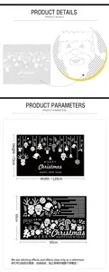 Detailed view of Santa and reindeer Christmas wall sticker with 128x72cm display dimensions