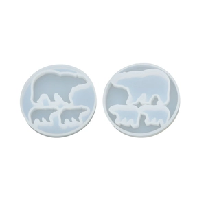 DIY silicone mold for polar bear resin jewelry with flexible translucent mirror finish