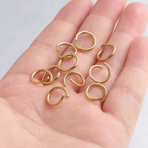 Anneaux de jonction dorés en acier inoxydable 1,2x10mm pour création de bijoux DIY