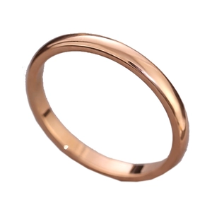 Minimalist rose gold stainless steel polished band ring for women with glossy finish